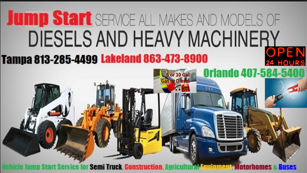 A1 Battery jump start service for heavy-duty mobile jumpstart in tampa, lakeland and orlando FL